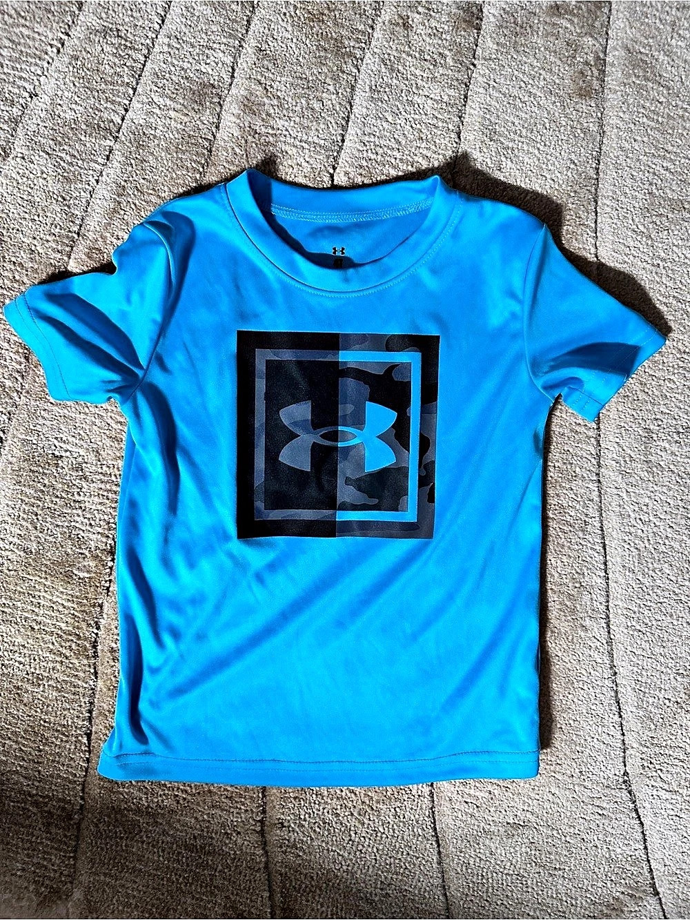 Under Armour UA Box Logo Camo Short Sleeve T-Shirt 4T Blue